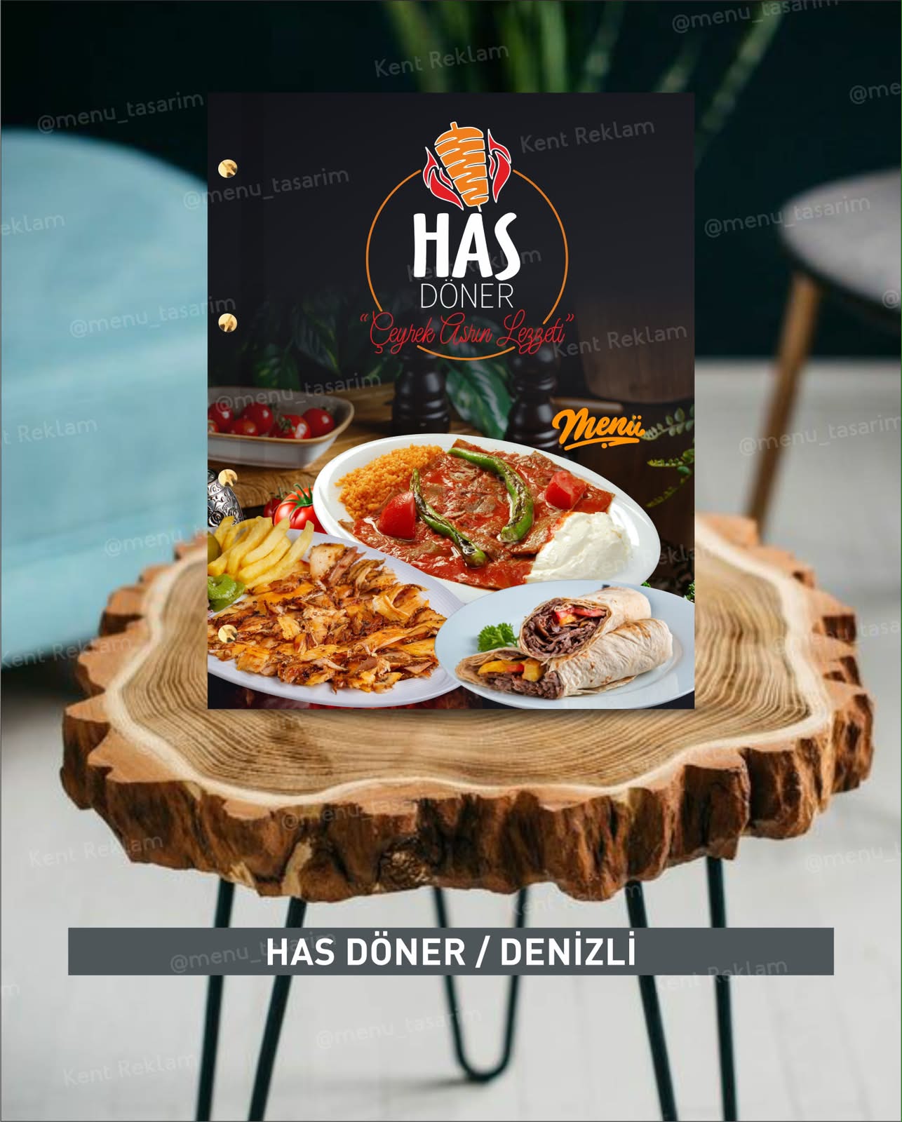 HAS DÖNER DENİZLİ kurumsal restoran cafe menü tasarımı ve baskısı